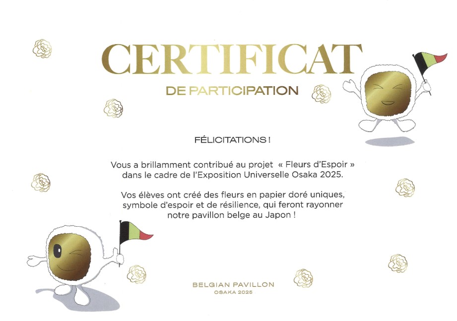 Certificat Expo Osaka