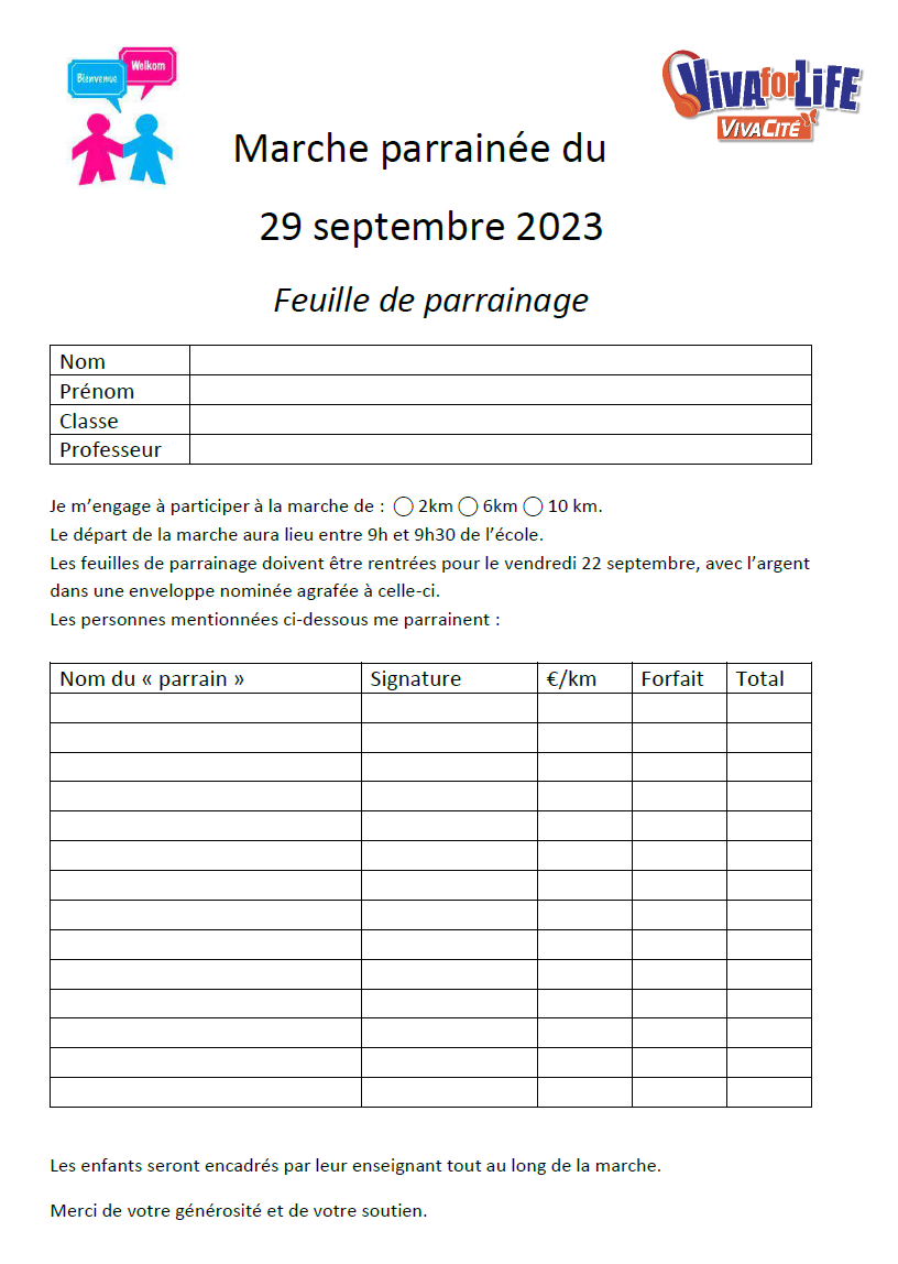 feuille parrainage