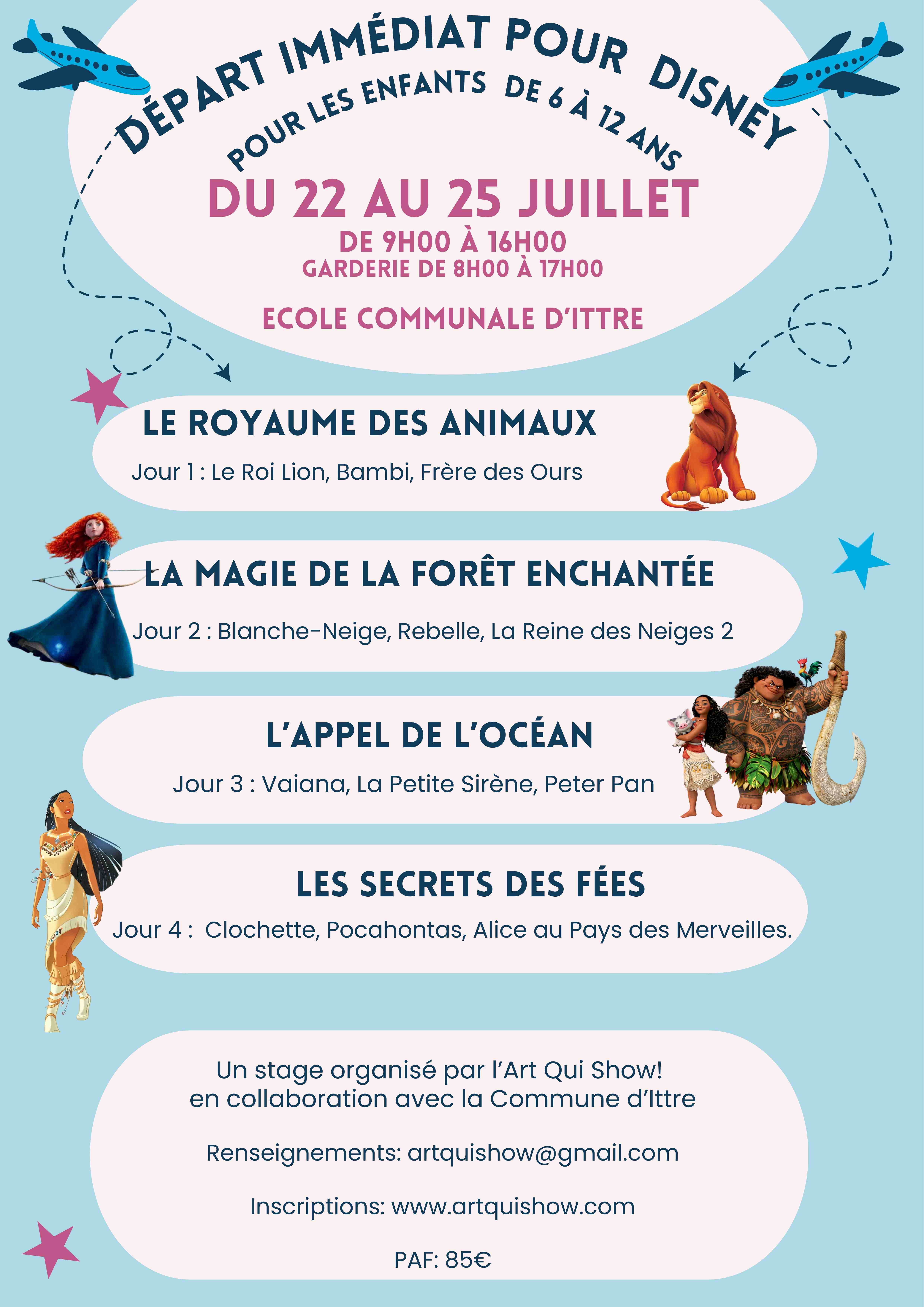 Stage DISNEY du 22 au 25 juillet