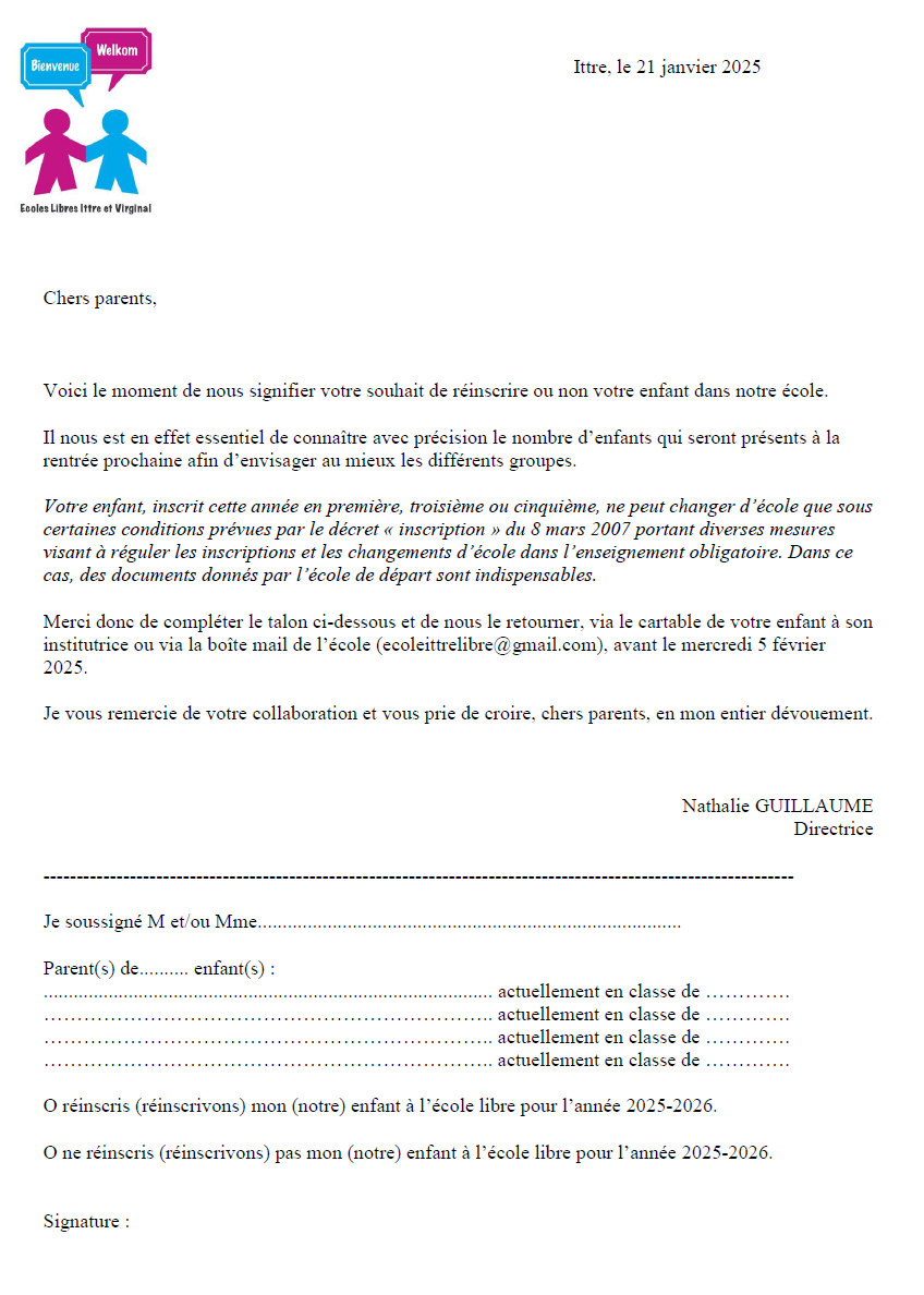 Réinscription 25 26