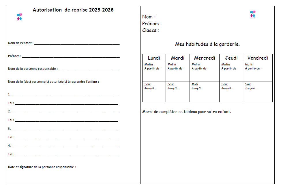 Autorisation de reprise 25 26