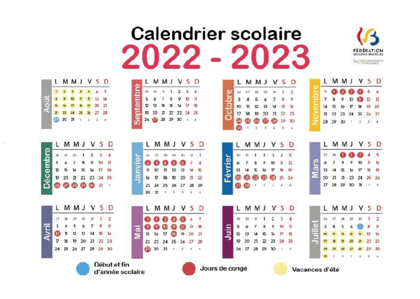 calendrier 2022 2023